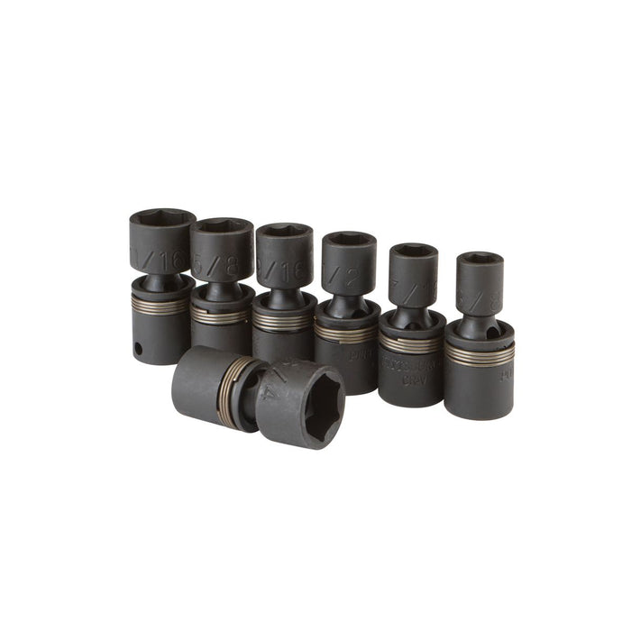 3/8 in. Drive SAE Impact Swivel Socket Set, 7 Piece