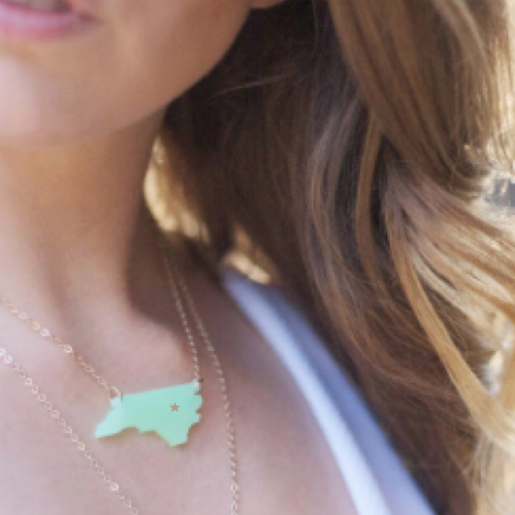 I found this at #moonandlola! - Acrylic State Star Necklace Mint