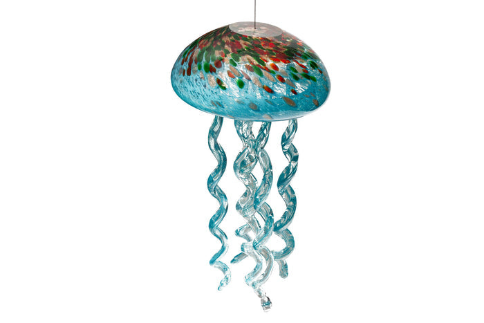 ApricotMint - Large Art Glass Jelly Fish Chime Jellyfish