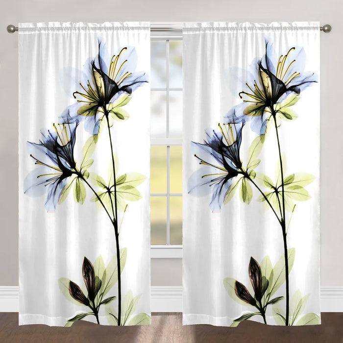 Azalea Blue X-Ray Sheer Window Panel