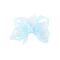 BC 3.5" Lt. Blue Scalloped Organza Bow