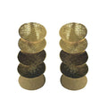 Moon and Lola Bimini Earrings brushed gold cascade of 5 ovals on a post earring