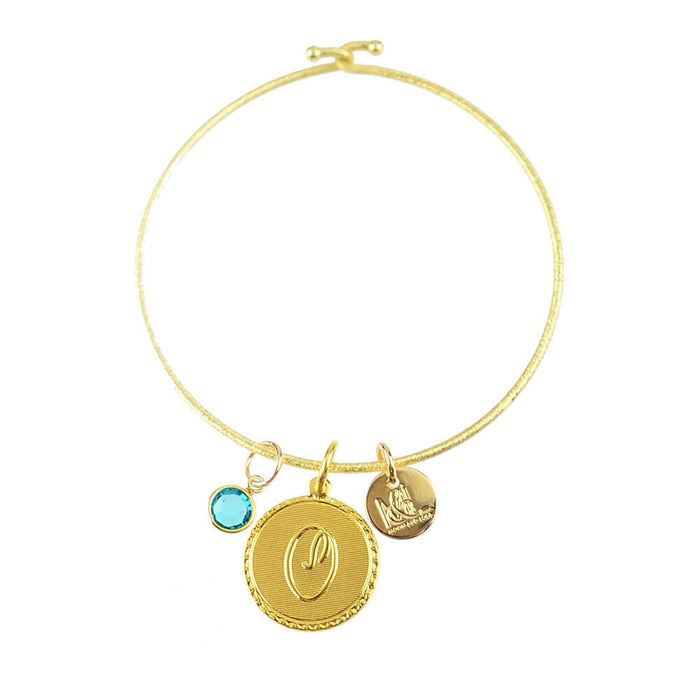 Moon and Lola - Birthstone Charm on Nora Bangle