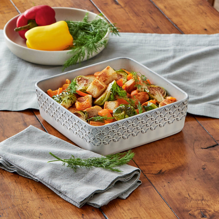 Bistro Square Baker - White Stoneware Everyday
