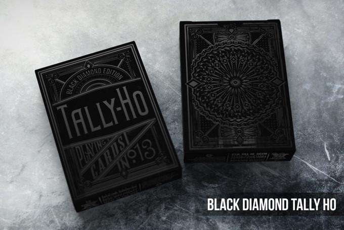 PlayingCardDecks.com-Black Diamond Tally-Ho Circle Back Playing Cards