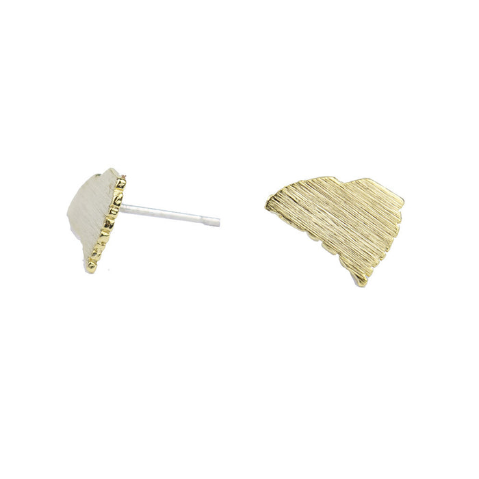 I found this at #moonandlola! - Brass South Carolina Stud Earrings side view