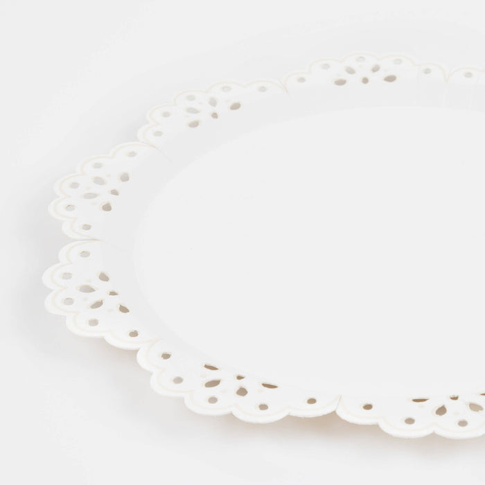 Broderie Anglaise Lace White Side Plates