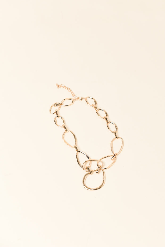 Calissa Gold Oval Link Necklace