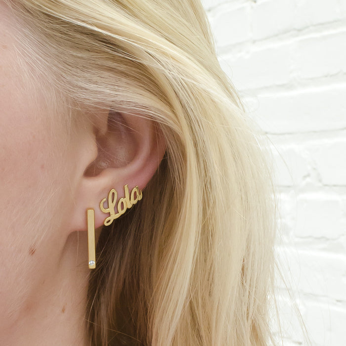 I found this at #moonandlola! - Chelsea Stud Earrings on model