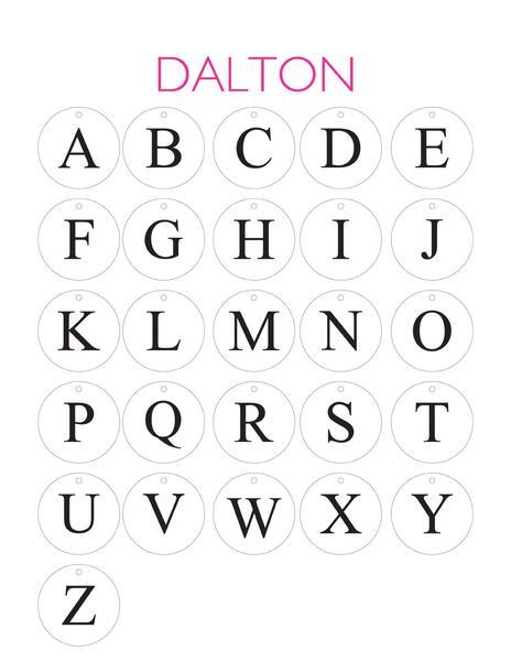 Moon and Lola Dalton Ornament Single Letter Font