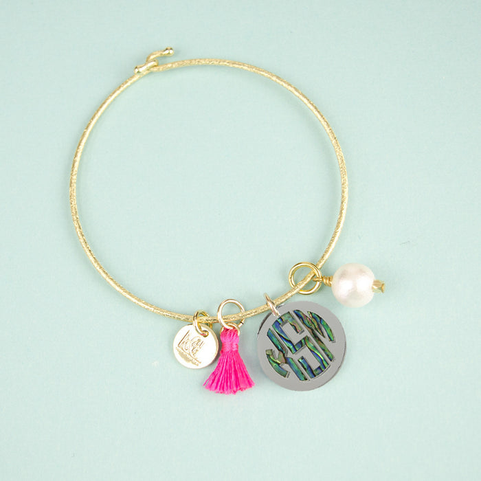 I found this at #moonandlola! - Calypso Block Monogram Charm on Nora Bangle