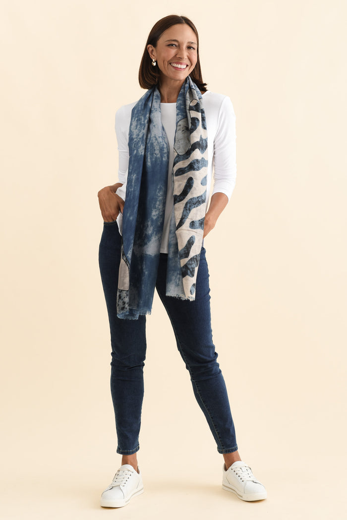 Duke Blue Abstract Scarf