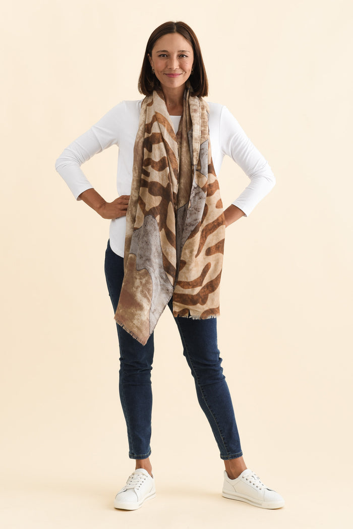 Duke Mocha Abstract Scarf