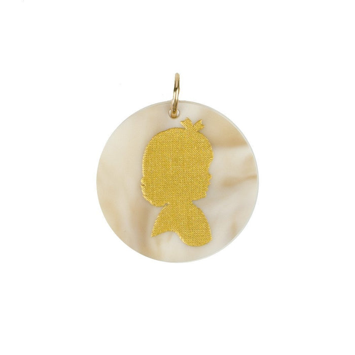 Moon and Lola - Acrylic Eden Charm young girl silhouette in blonde tortoise