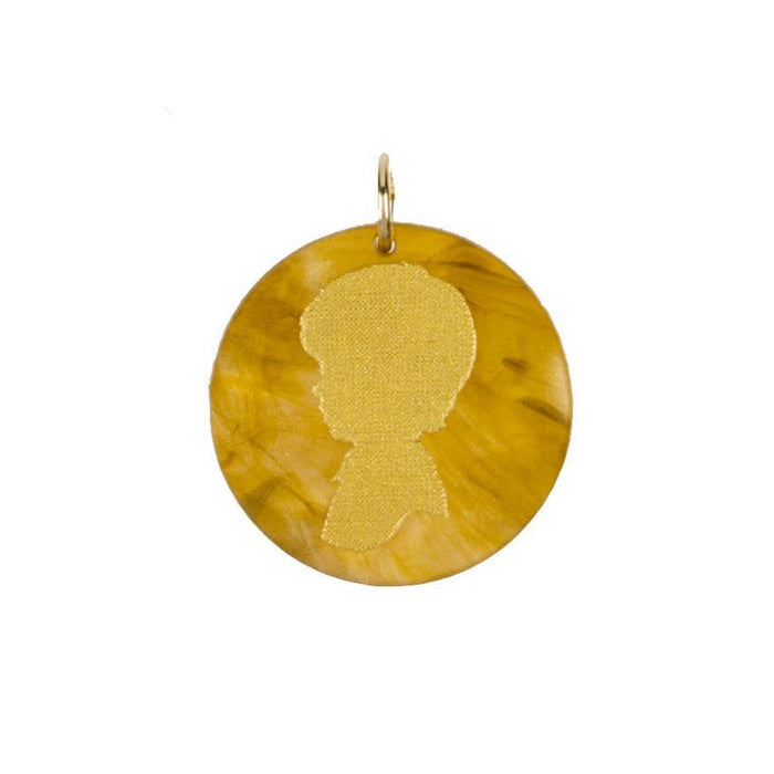 Moon and Lola - Acrylic Eden Charm young boy silhouette on tiger's eye acrylic