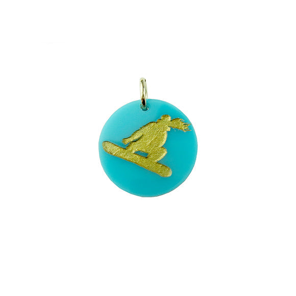 Moon and Lola - Snowboarder Charm