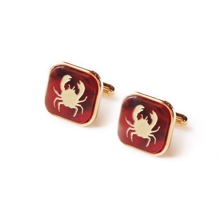 I found this at #moonandlola! - Eden Square Cuff Links Tortoise Color with Gold Crabs