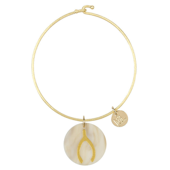 I found this at #moonandlola! - Eden Wishbone Charm Bangle