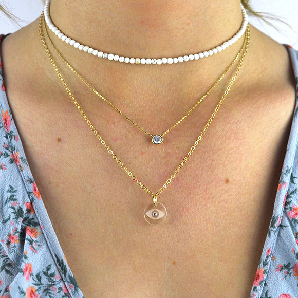 Evil Eye Swarovski Necklace (WS) - Moon and Lola
