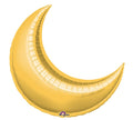 Gold Crescent Moon Foil Balloon 35" - bubblegum market