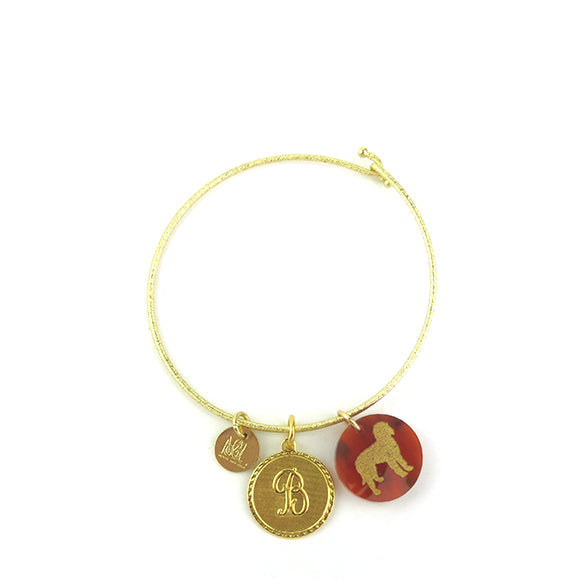 Moon and Lola - Gram Bangle with Dalton Charm and Pet Silhouette Charm