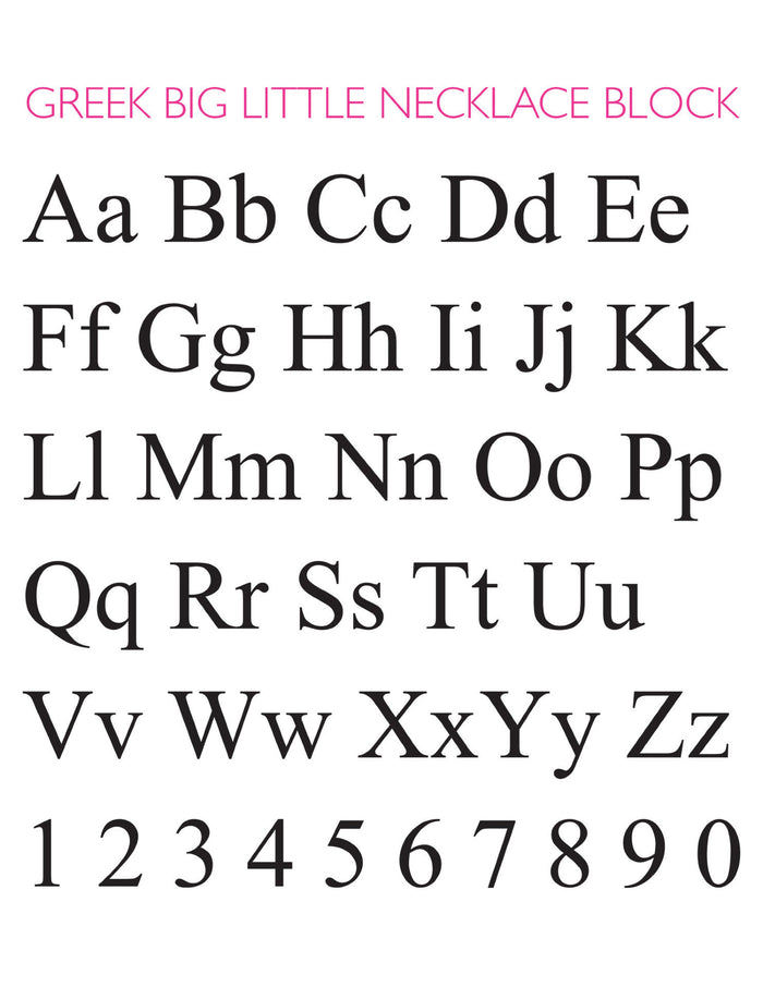Moon and Lola Greek Block Font Sheet