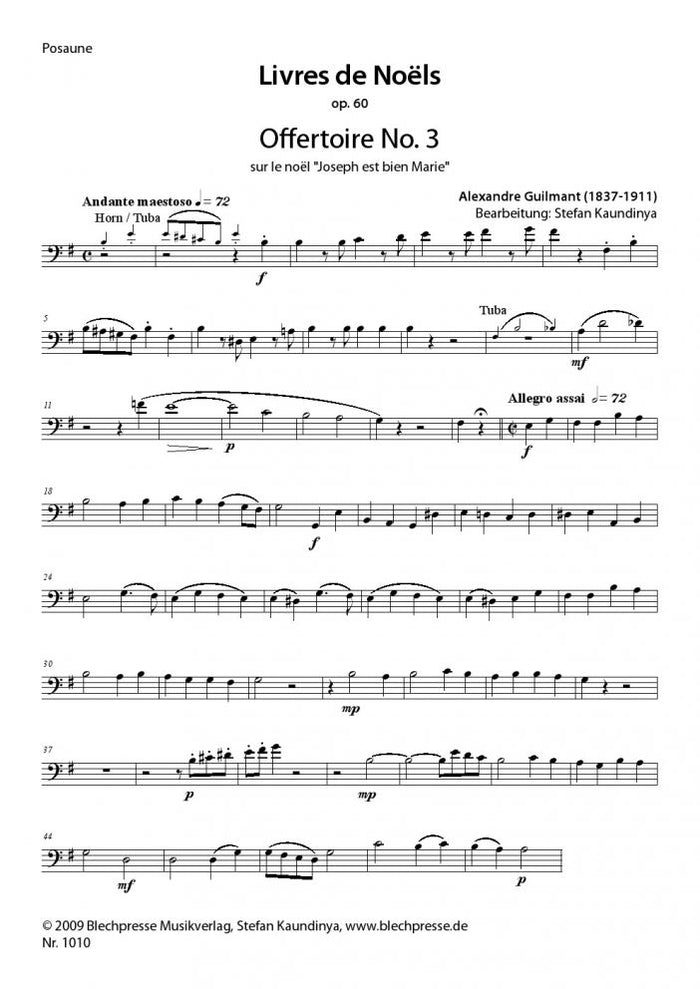 Guilmant - Livres de NoÃ«ls - Brass Quintet