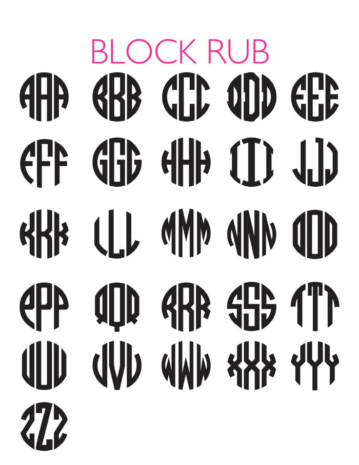 I found this at #moonandlola! - Block Monogram Font Sheet