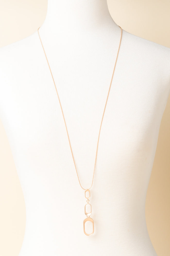 Kalinda Gold Oval Tiered Necklace