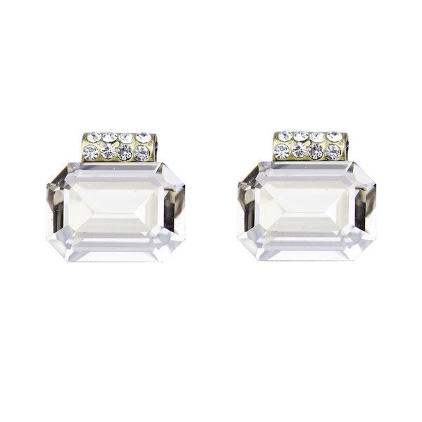 I found this at #moonandlola! - Kingsley Emerald Cut Swarovski Studs