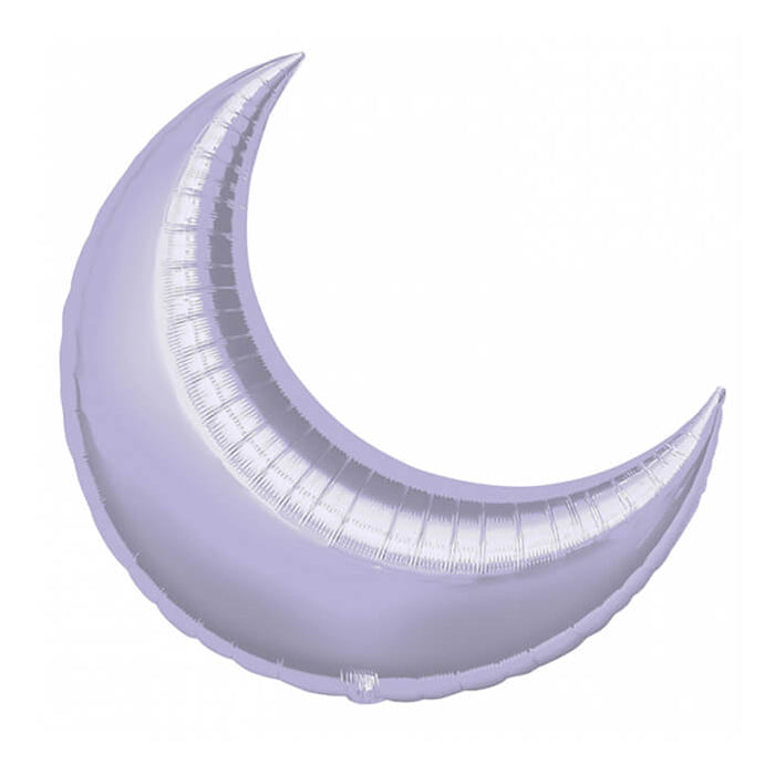 Lilac Crescent Moon Foil Balloon 35" - bubblegum market