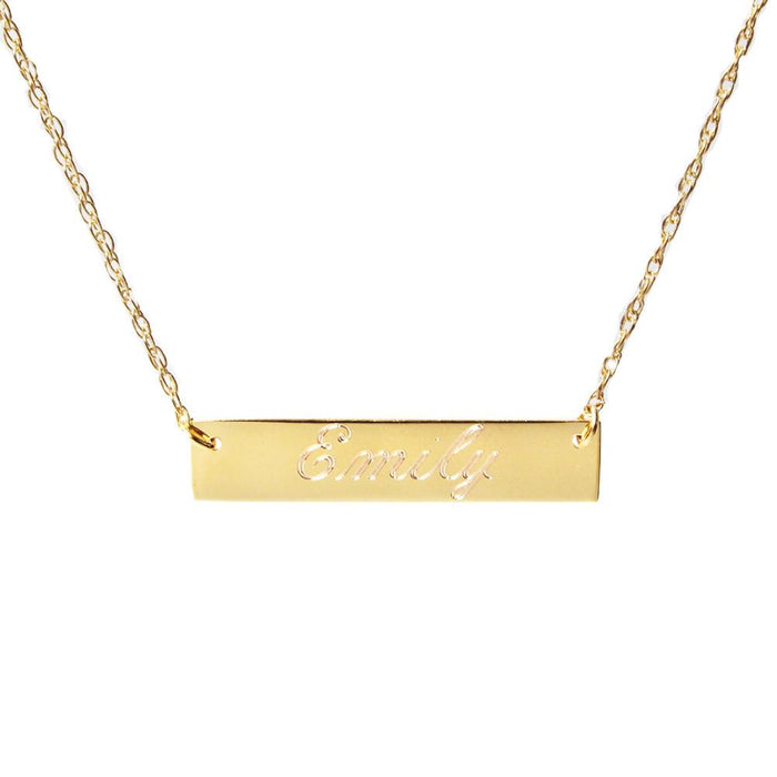 I found this at #moonandlola - Metal Engraved Script Bar Necklace