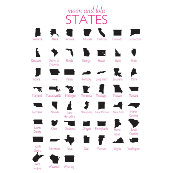 moon and lola - mini state silhouettes