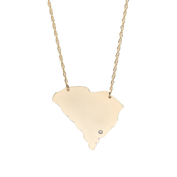 I found this at #moonandlola - Metal State Necklace with Diamond Inlay