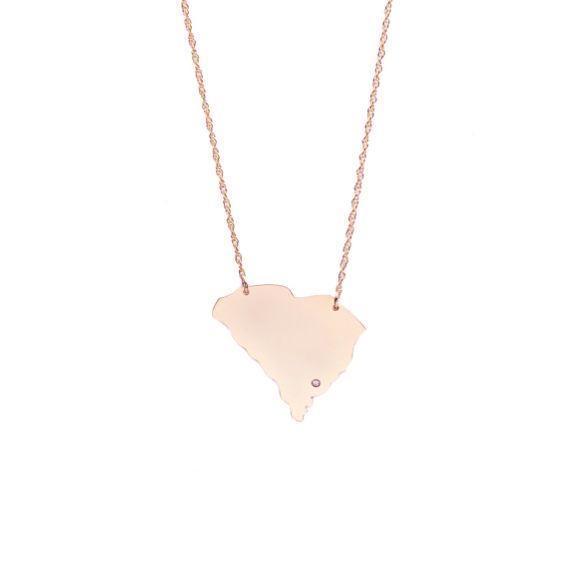 I found this at #moonandlola - Metal State Necklace with Diamond Inlay