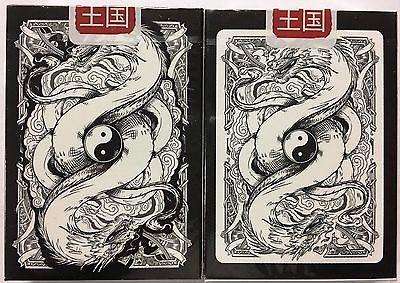 PlayingCardDecks.com-Middle Kingdom 2 Deck Set Black White Bicycle Playing Cards