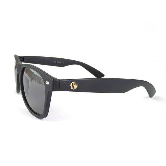 Moon and Lola - Monogram Wayfarer-Style Ebony Sunglasses