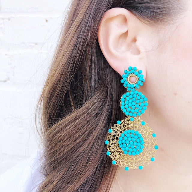 Moon and Lola - Papara Turquoise Earrings