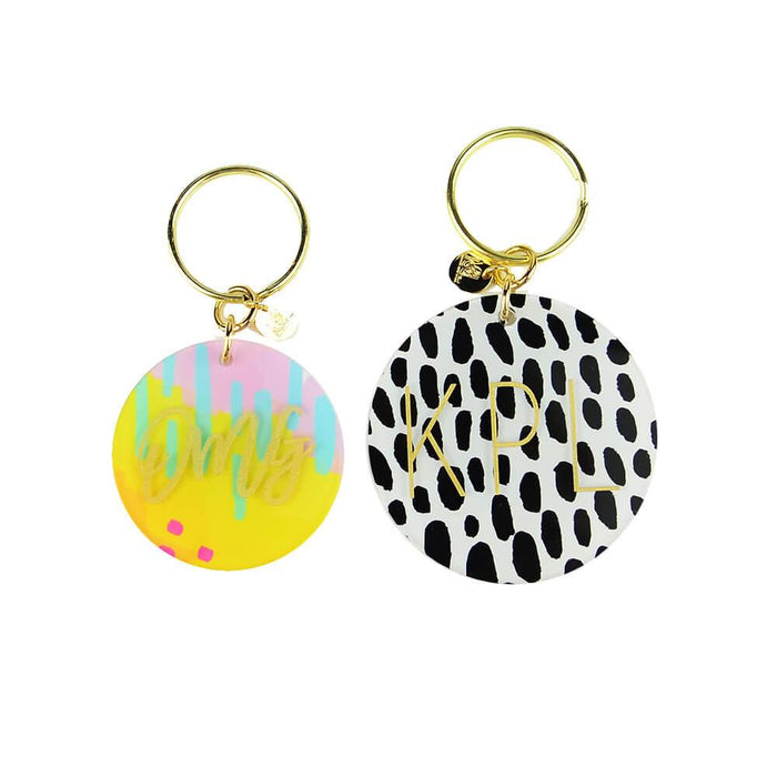 I found this at #moonandlola! - Patterned Modern Block Keychain