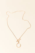 Pera White Circle Pendant Necklace