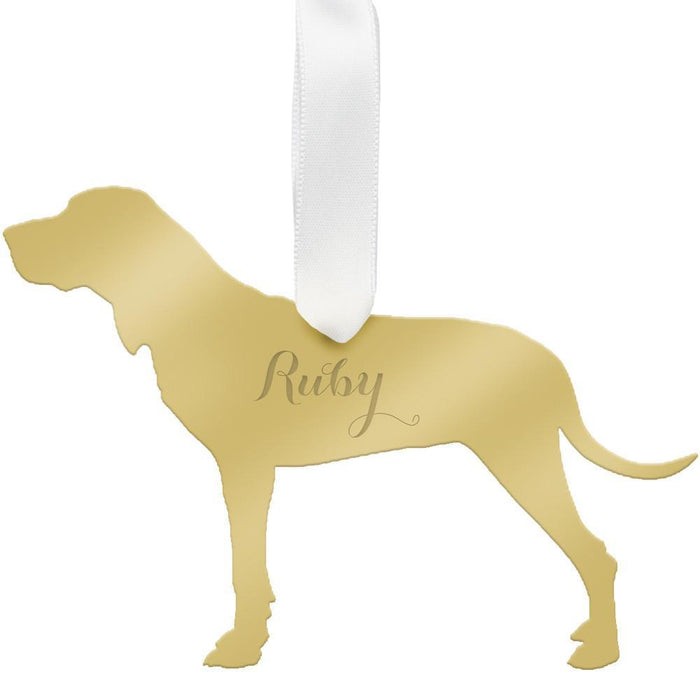 Moon and Lola - Personalized Pet Ornament Hound Dog with engraved pet name
