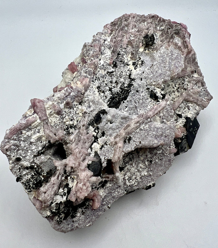 Pink & Black Tourmaline, with Lepidolite in Matrix - Raven's Cauldron