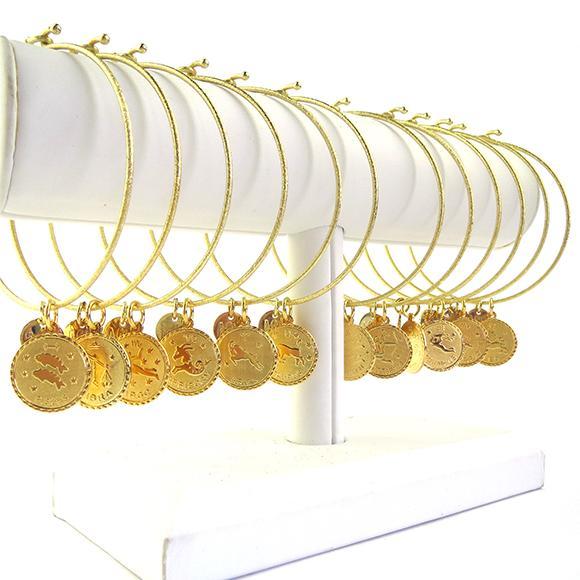 Pre-pack - 12 Zodiac Charm Bangles (WS) - Moon and Lola