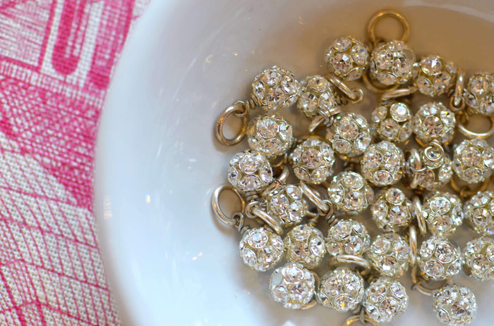 Pre-Pack - Silver Mini Rhinestone Ball Charm Kit (WS) - Moon and Lola