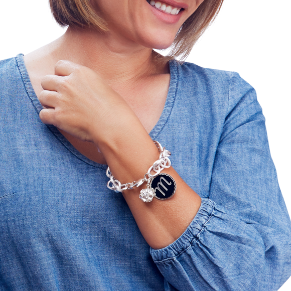 Moon and Lola - Preston Charm Bracelet with rhinestone ball charm