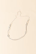 Protara Silver Rectangle Chain Necklace