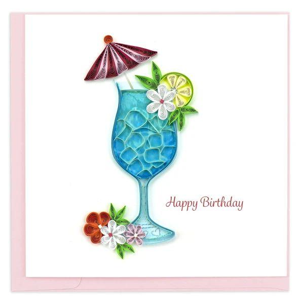 Quilled Birthday Drink Card