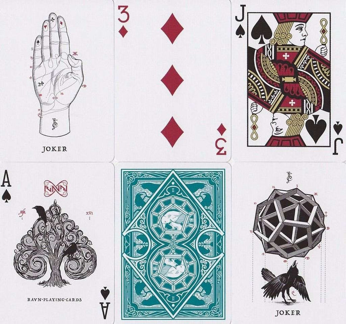 PlayingCardDecks.com-Ravn Green Playing Cards Deck USPCC