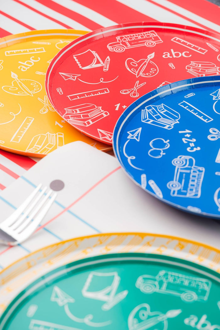 School Days Icon Paper Plates 8.5" - bubblegum market