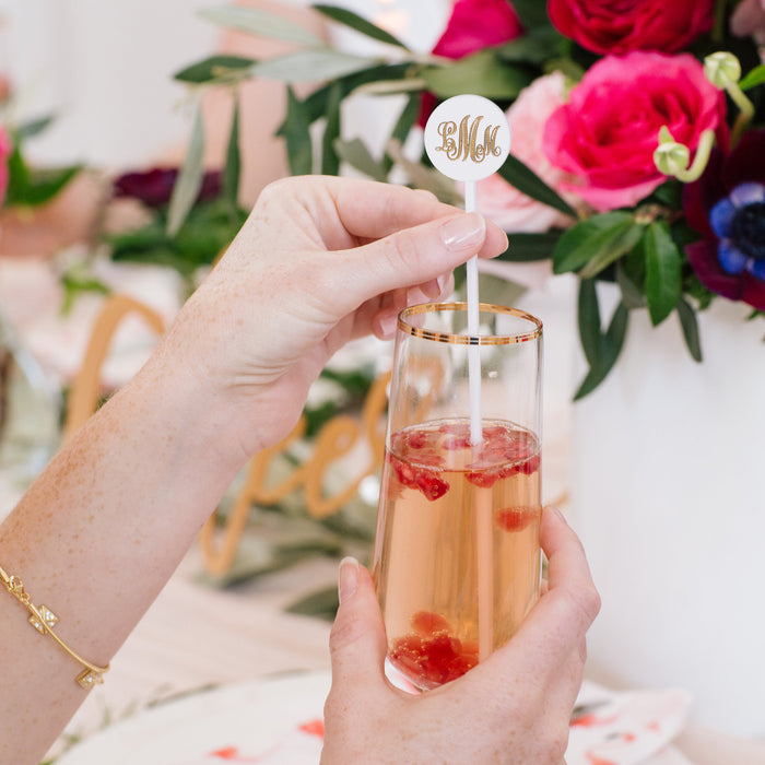 I found this at #moonandlola! - Script Monogram Drink Stirrers